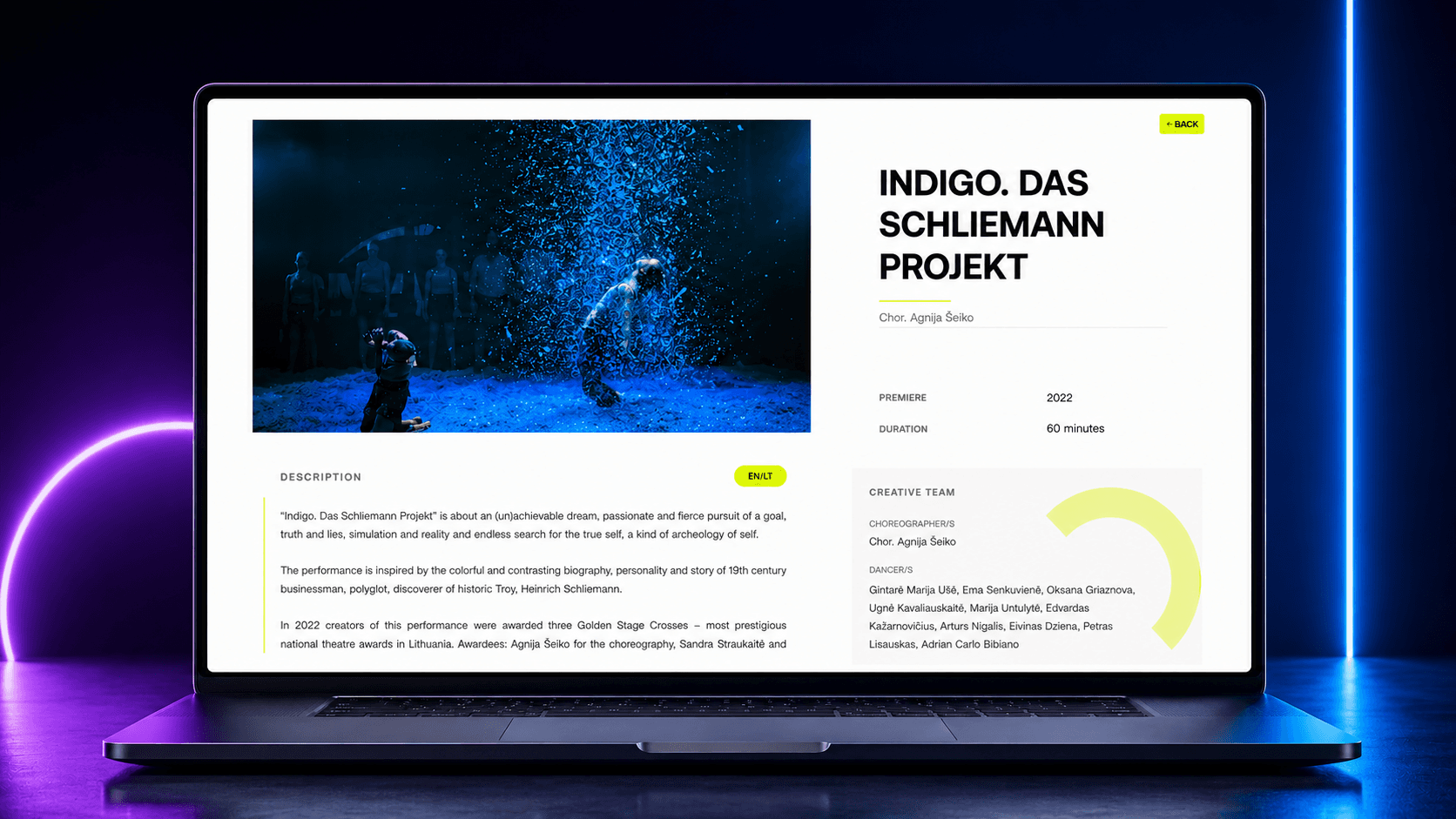 Lietuvos šiuolaikinio šokio — Duomenų bazė projekto pagrindinis svetainės vaizdas