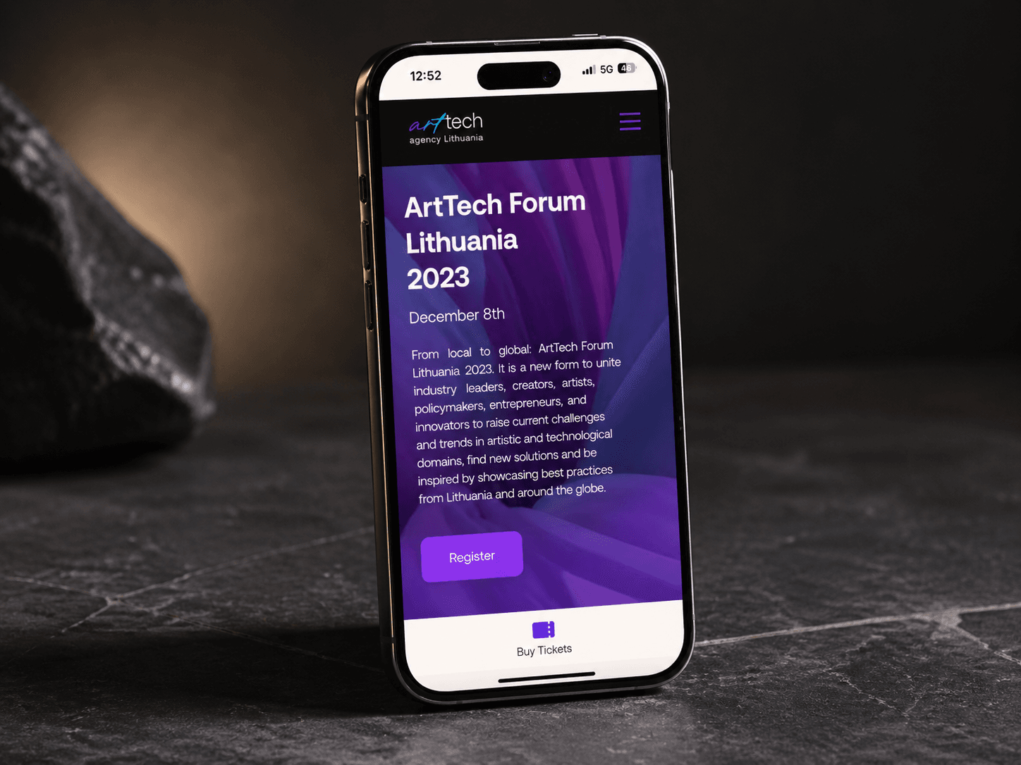 ArtTech Agency projekto ekrano vaizdas 2